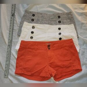 Express Shorts, Size 10, Red, Gray, and White